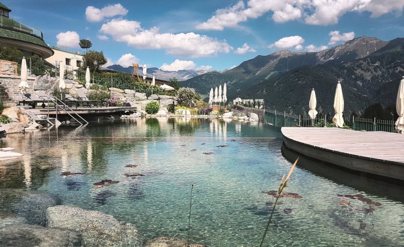 Luxus-Wellness-Auszeit in den Bergen in der Wellnessresidenz Schalber 4 Naturbadeteich Wellnessresidenz Schalber