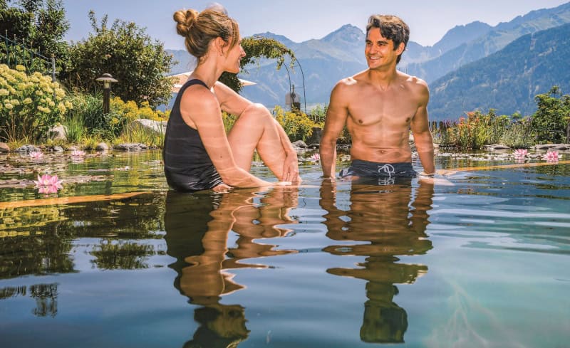 Luxus-Wellness-Auszeit in den Bergen in der Wellnessresidenz Schalber 3 Naturbadeteich Wellnessresidenz Schalber