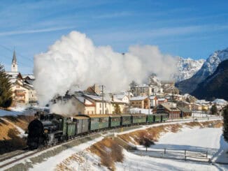 Dampfzug bei Ardez