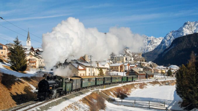 Dampfzug bei Ardez
