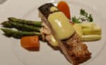 MS Sans Souci 14 Gala Dinner Lachsfilet mit Spargel